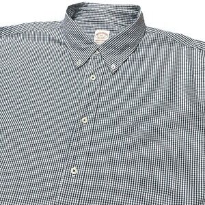 Brooks Brothers Seersucker Button Down Shirt XXL Blue Gingham Cotton Madison Fit